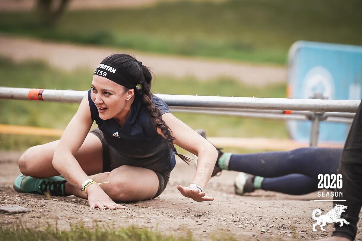 Alla competing on a Spartan obstacle race course